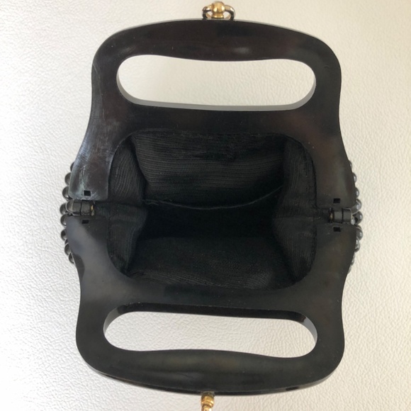 Vintage Black Bead Handbag - Picture 3 of 5